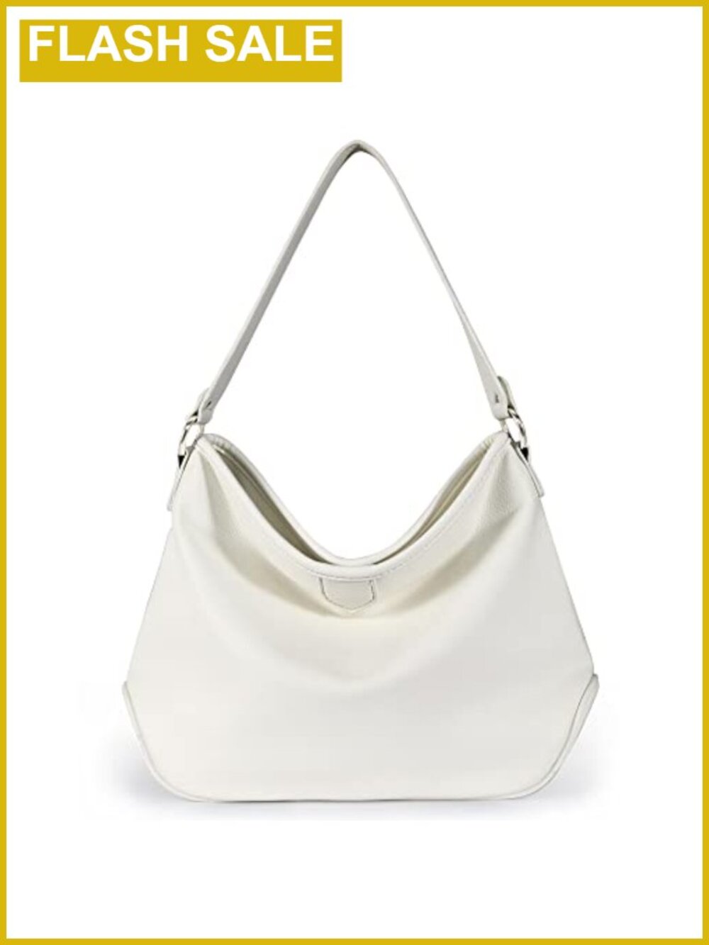 Medium Hobo Shoulder Bag Vegan Leather Lightweight Everyday Handbag